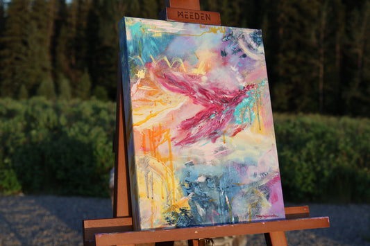 Rise From Within – Abstract expressionist painting by artbyOliaN. Emotional healing, resilience, and inner transformation through intuitive texture.
